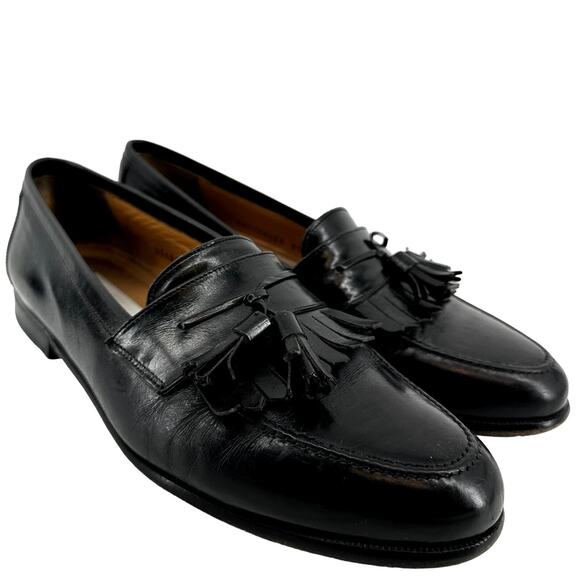 Mezlan Santander Tassel Loafer Shoes Slip On Leather Flat Heeled Black US 10 main image 8